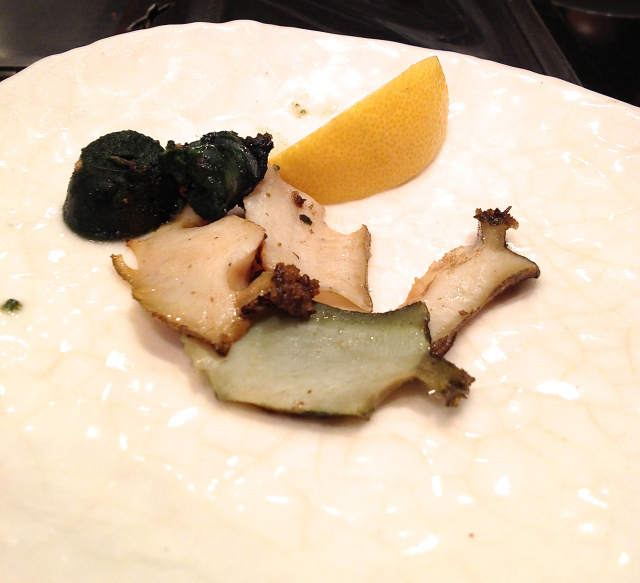 A few slices of abalone