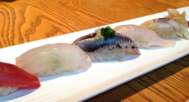 Five pieces of sushi
