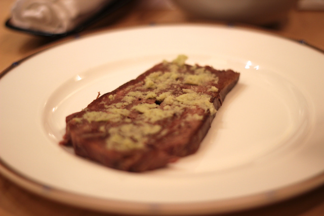 Ox tongue with grated wasabi