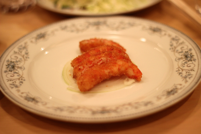 Fried shrimp in bread batter 
